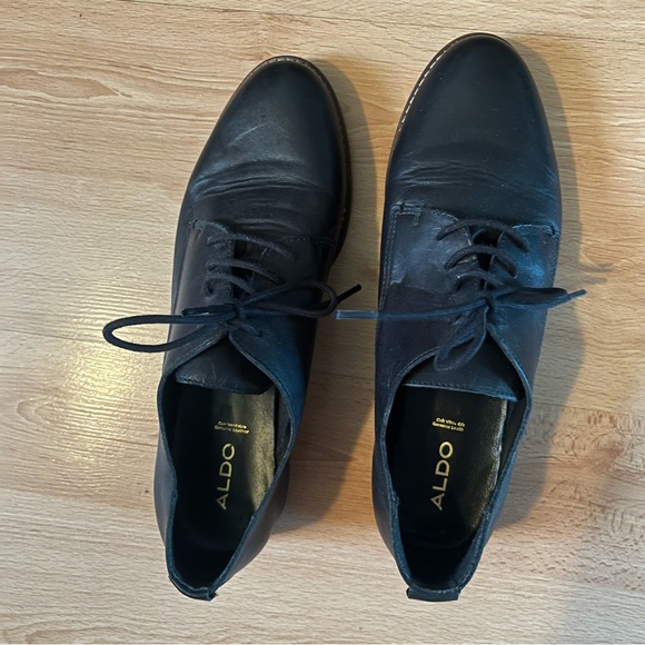 Aldo black leather Oxford shoes - Picture 3 of 9